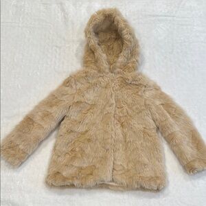 Cozy Zara Tan Faux Fur Kids Jacket